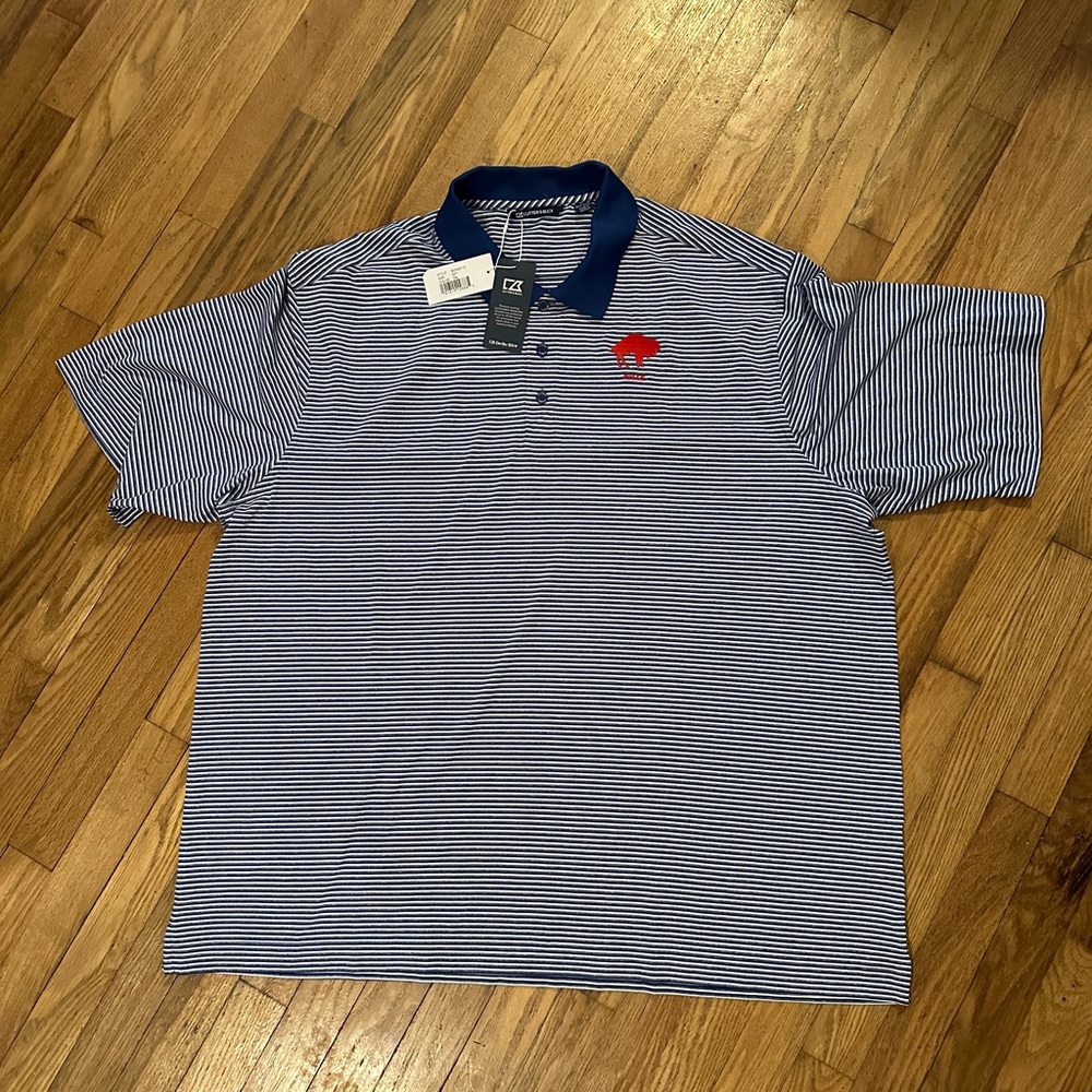 Men's Striped Polo Shirt - Blue
